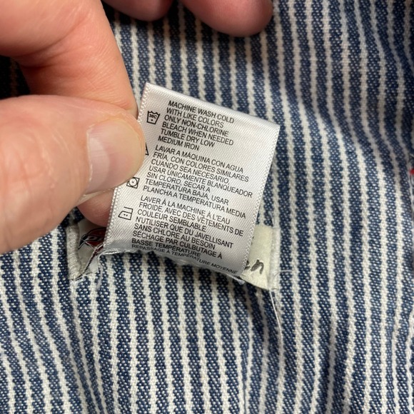 Dickies Blue Hickory Stripe Overalls Women XL Shortalls Carpenter Bibs FB204RHS - Picture 5 of 8